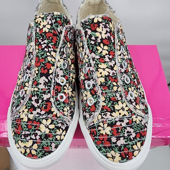 CORKYS Babalu Floral Print Slip On Sneakers Distressed Tennis Shoes 6-11 NWT - Picture 7 of 10
